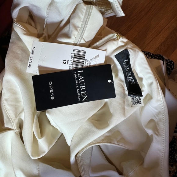 NWT Lauren Ralph Lauren Crepe Off the Shoulder Cocktail Dress - Picture 7 of 9